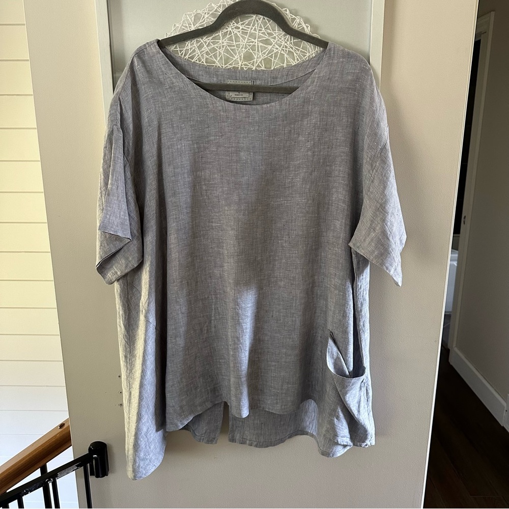 CHALET ET CICI linen top plus size